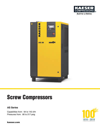 Kaeser compressor 20 – 30 HP (64-143 CFM)