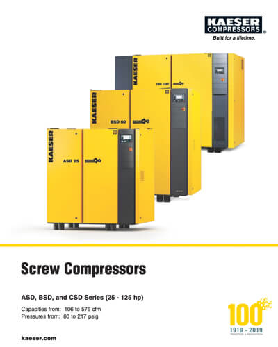 Kaeser compressor 25 – 125 HP (106-576 CFM)